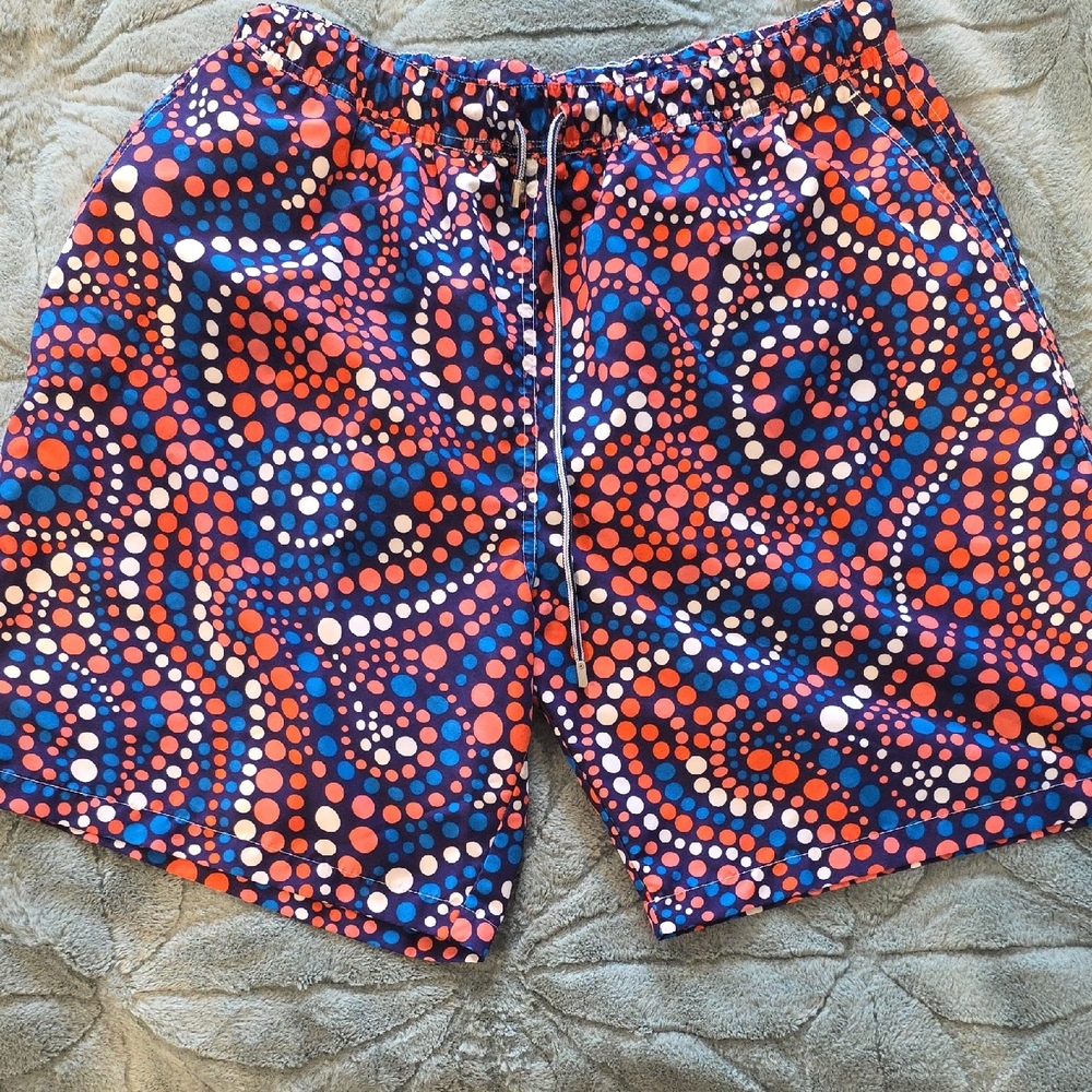 Peter Millar Red and Blue Swim Trunks